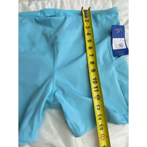 Brooks Women Size XXL Method 5” Short Tights Vivid Teal Wicking 4 Way Stretch - Picture 9 of 10